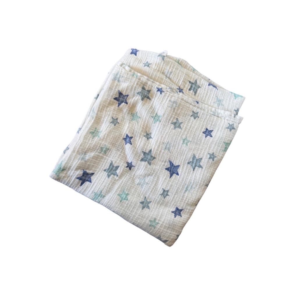 Aden‎ + Anais blue star print muslin cotton swaddle infant blanket